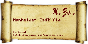Manheimer Zsófia névjegykártya