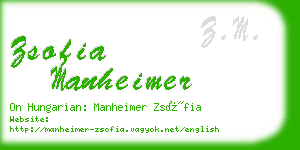 zsofia manheimer business card